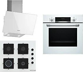Bosch HBF512BW1T - POP6C2P30O - DWK63PJ20T 3'lü Beyaz Ankastre Set