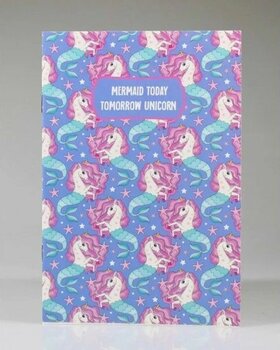 Melnio Deniz Kızı Unıcorn Mor Mavi A5 Çizgili 16 Yaprak Defter