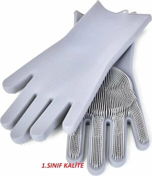 faseb Sihirli Silikon Bulaşık Eldiveni, Tırtıklı ve Silkon Isıya Dayanıklı Çok Amaçlı Temizlik Eldiveni