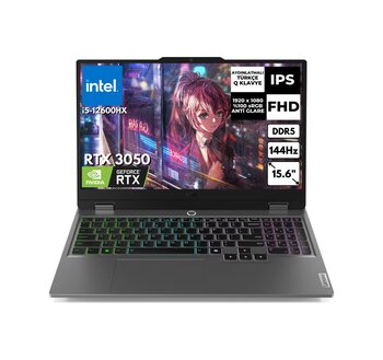 Lenovo Loq 15iax9 83gs00p5trat51 I5-12600hx 12 Gb 256 Gb Ssd Rtx3050 15.6" W11p Dizüstü Bilgisayar