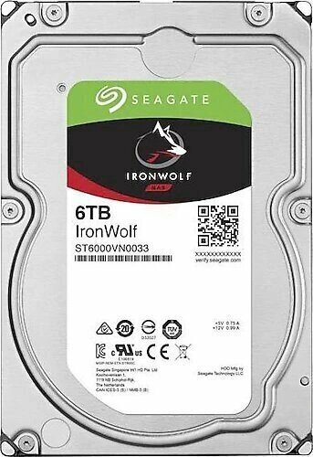Seagate IronWolf Nas ST6000VN0033 6 TB 7200 RPM 210 MB/s 4.0 ms Harddisk
