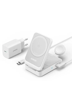 Anker MagGo Beyaz USB Type-C Hızlı Şarj Var 15W B2557 Kablosuz Şarj Seti