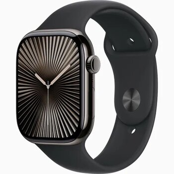 Apple Watch Series 10 GPS + Cellular 42 mm Arduvaz Titanyum Kasa Siyah Spor Kordon Akıllı Saat