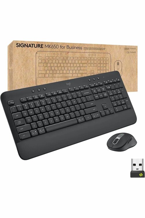 Logitech Signature MK650 Siyah Bluetooth, USB Kablosuz Klavye ve Mouse Seti