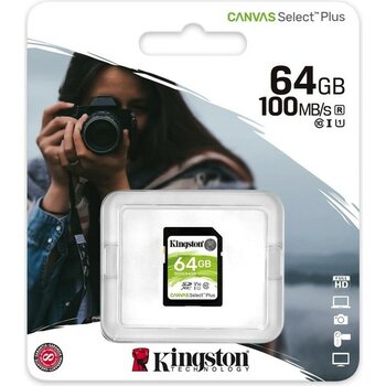 Kıngston Canvas Select Plus 64GB Sdxc CLASS10 Hafıza Kartı SDS2/64GB