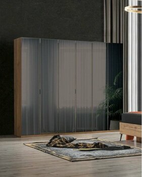 Velura Home & Living Izgi 6 Cam Kapaklı  Gardırop (Dolap) - Ceviz