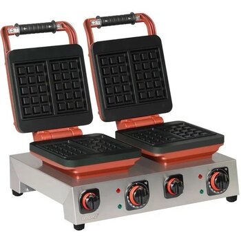 Omake Brüksel 3x5 Kırmızı 2,5 kW Waffle Makinesi