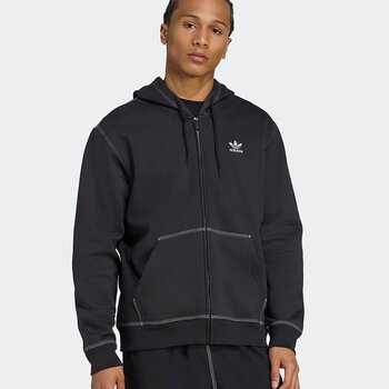 Adidas Essentials Trefoil Full-Zip Hoodie Erkek Siyah Sweatshirt
