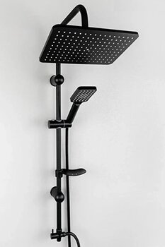 VSA Siyah Dolina Robot Yağmurlama Tepe Duş Seti 2 Fonksiyonlu Yeni Nesil Duş Başlığı Seti