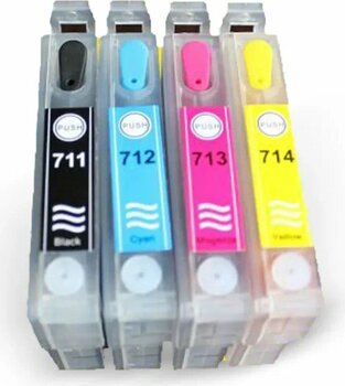 Epson T0711-T0714 Uyumlu Kolay Dolan siyah uyumlu D78 D92 DX4000 DX4450 DX6050 DX7450 DX9400 BX Kartuş