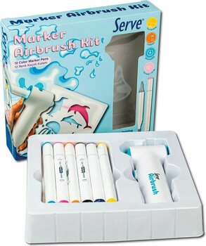 Serve Marker Airbrush Kit - 12 Adet Keçeli Kalem