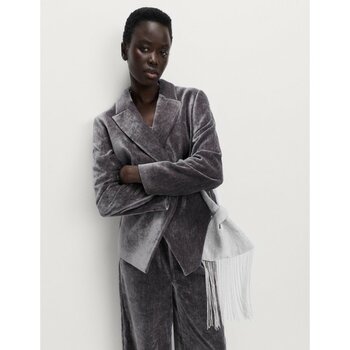 Marks & Spencer Dokulu Kadife Blazer Ceket - Metalik - -- - 42