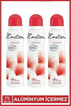 3 Adet Emotion Romance Kadın Vegan Deodorant 150 ml Hızlı Kurur, Leke Bırakmaz