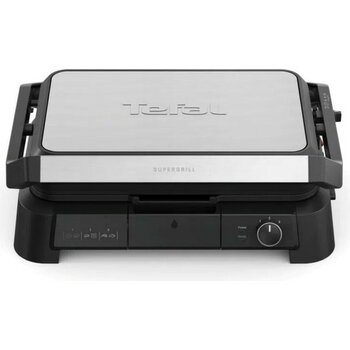 Tefal SuperGrill 3in1 XL 8 Porsiyon Kapasiteli 2200 Watt Barbekü Izgara ve Tost Makinesi - Inox