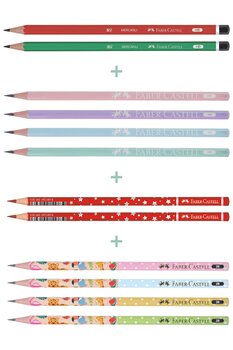 Faber Castell HB-2B 12'li Kurşun Kalem Seti,Mercanlı, Şövalye,Başlık Kalemi,Sevimli Dostlar Temalı