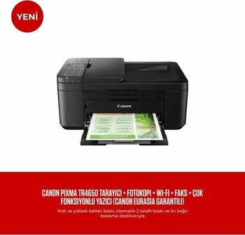 Canon Pixma TR4650 Wi-Fi Renkli Çift Taraflı Yazıcı Mürekkep Püskürtmeli Çok Fonksiyonlu Yazıcı