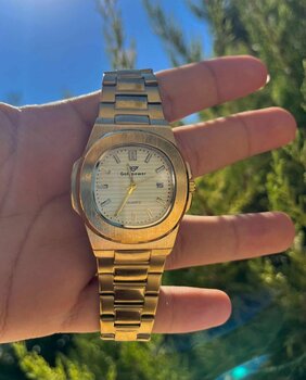 Gold Power Model Lüks Çelik Takvimli Erkek Kol Saati