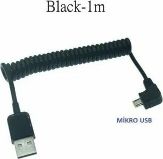 90 Derece Micro USB Spiral 1 Metre Micro USB Kablo