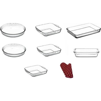 Paşabahçe Borcam Seti 8 Prç. Borcam Tencere Fırın Tepsisi Takımı Seti - 1 Adet