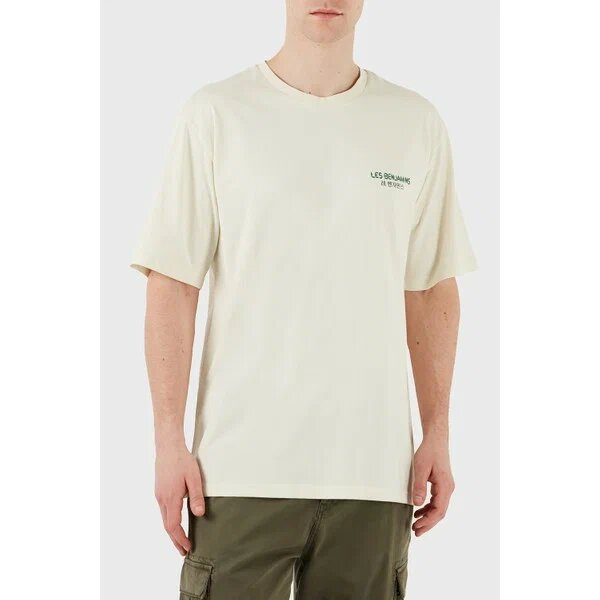 Les Benjamins LB25SSUNLMUTS Ekru Pamuk Bisiklet Yaka Kısa Kol XL T-Shirt