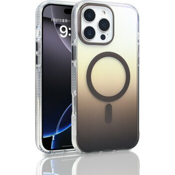 iPhone 16 Pro Max Renk Geçişli Yarı Şeffaf Sprint Premiıum Magsafe Kapak - Gri