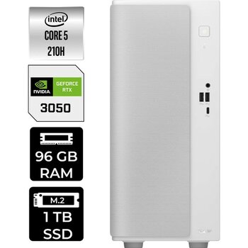 Asus V500 Mini Tower Core 5 210H RTX 3050 Mini PC 96GB RAM 1TB SSD Win11 Home + Per4 USB V50105210H016WP518 - Beyaz