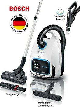 Bosch Kumandalı Kontrol Yüksek Performanslı Serie 6 Propower 700W Toz Torbalı Süpürge-Bosch Premium Dizayn - Beyaz