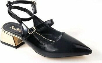 Papuçcity Sprs 02827 4 Cm Topuklu Kadın Arkası Açık Stiletto Ayakkabı - 36 - Siyah