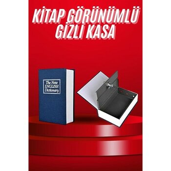 Kitap Görünümlü Gizli Kasa Büyük Boy Anahtarlı Kilitli Para Kasası - Lisinya