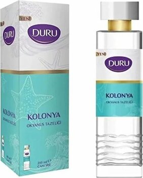 4 Adet   Duru Cam Şişe Okyanus Ferahlığı Kolonyası 200 Ml