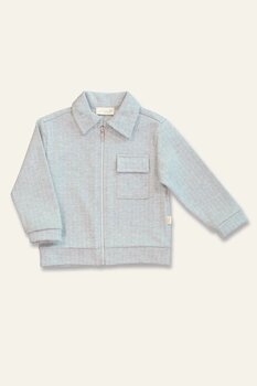 Mininio Erkek Bebek Fermuarlı Örme Ceket - Gri 4 Yaş Beden