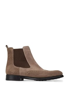 Deery Hakiki Süet Vizon Rengi Erkek Chelsea Bot 44 Numara