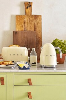 SMEG 50's Style Retro Krem Kettle Ve Ekmek Kızartma Makinesi 2x1 Seti