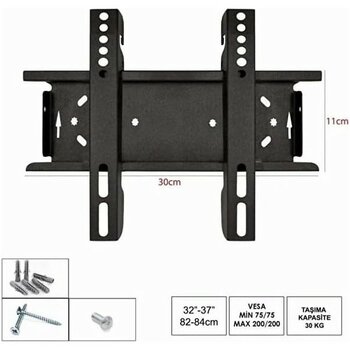 TeknoKapsül STR-30S 22-42" Vesa Tv-Monitör Askı Aparatı, Sabit Kilitli Max 35KG Lcd-Led Tv Duvar Askı Aparatı (Inç Aralığı Tüm Tv ve Monitör Uyumlu...