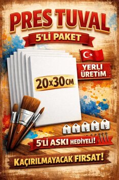 mercan tuval Pres Tuval 5 Li Paket Tuval 20 Cm 30 Cm Beyaz