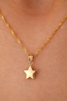 Sefa Gold 14 Ayar Altın Yıldız Singapur Zincir Kolye