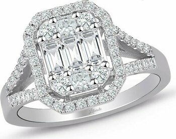Lilarote 0.80 Ct Modern Tasarım Baget Pırlanta Yüzük - 7