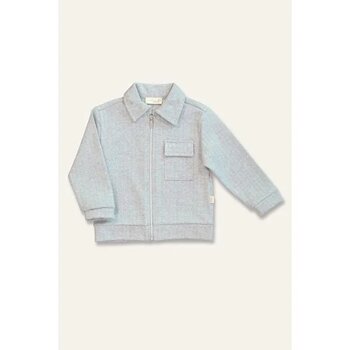 Bebek Fermuarlı Örme Ceket - Gri