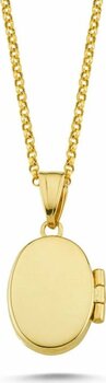 Sembol Gold Altın Resimli Kolye Doç Zincirli Oval