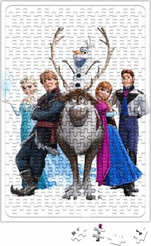 Baskı Dükkanı Frozen Elsa Kristoff Olaf Anna Puzzle 240 Parça Yapboz