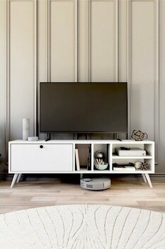 Buka Tv Sehpası, Tv Standı, Televizyon Ünitesi - Beyaz