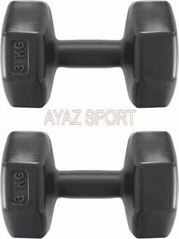 AYAZ SPORT Siyah 3x2 Vinyl Siyah 6 kg Dambıl Set