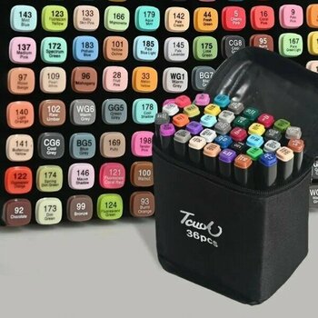 Event Marker 36'lı Set Çantalı Taşınabilir Marker Kalem Seti 36 Renk Çift Taraflı Marker Kalem Seti - Çok Renkli