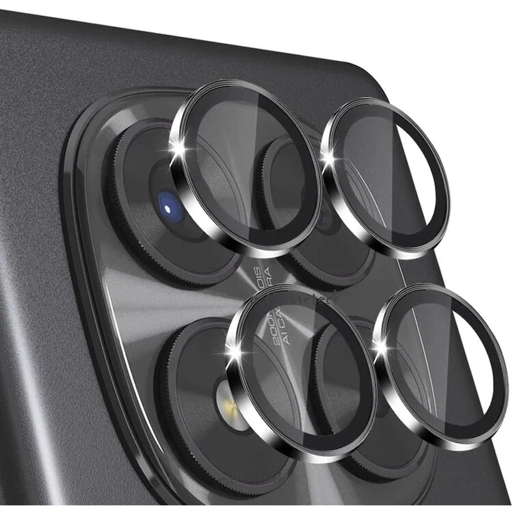 M.TK Moveteck Siyah Xiaomi Redmi Note 14 Pro 4G Kamera Koruma Lens Koruyucu Temperli Cam