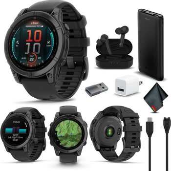 Garmin Fenix ​​e 47MM Amoled Premium Çoklu Spor Gps Akıllı Saat, 16 Gün Uzun Ömürlü Pil Ömrü, Siyah Silikon Bantlı Barut Grisi Çelik, Fitness ve ...