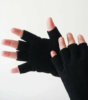 Mrey Kadın Siyah Kesik Parmak Polar Kışlık Eldiven Kışlık Kesik Eldiven Bileği Lastikli Kadın Kesik - Standart