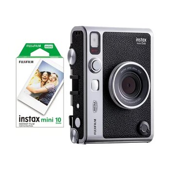 Fujifilm Instax Mini Evo Siyah Şipşak Fotoğraf Makinesi ve 10'lu Film