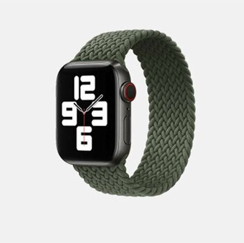 MOBAX Apple Watch Kordon 2 3 4 5 6 Se 44mm Örgü Solo Loop Kordon Kayış Medium - Yeşil