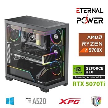 Eternal Power Ryzen 7 5700x 32 G Ddr4 1 TB M.2 RTX5070Ti A520 T750w Oyun Bilgisayarı