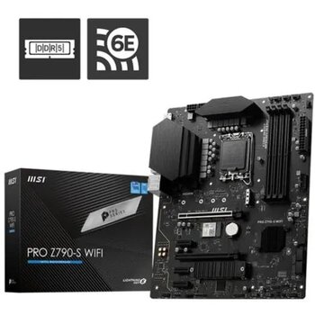 MSI LGA1700 MB PRO Z790-S WIFI INTEL Z790 DDR5 6600 OC 2XM2 4XSATA HDMI DP WIFI 6E 2.5 Gbps LAN ATX Anakart
